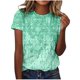 thumbnail image 2 of Fiudx Camisas para Mujer Camiseta Estampada a La Moda para Mujer, Blusa de Manga Corta, Tops Informales con Cuello Redondo, 2 of 4