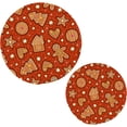 thumbnail image 7 of SKYSONIC 2 pcs Christmas Gingerbread Red Background Pot Holders Trivets, Heat Resistant Trivets,Xmas Cookies Cotton Thread Weave Mats for Hot Pads Pans Pot Bowl Teapot, 7 of 7