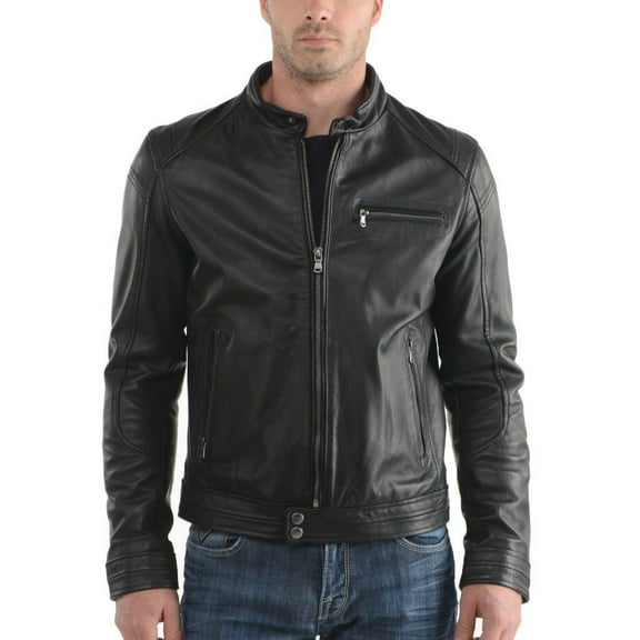 Noora Men's Genuine Sheepskin Leather Jacket | Stylish Autumn and Winter Fashion Warm Biker Leather Jacket | Gift for him