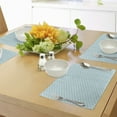 thumbnail image 4 of Ambesonne Retro Place Mats Set of 4, Squares Lines Geometric, Standard Size, Sky Blue White, 4 of 6