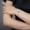thumbnail image 3 of ANGARA Lab Grown Bezel-Set Sapphire & Lab Diamond Bracelet for Women in 14K Yellow Gold (Size-5mm) | September Birthstone, Anniversary, Jewelry Gift for Women | Lab-Grown Blue Sapphire Bracelet, 3 of 7