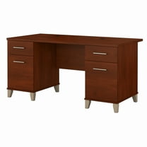 Bush Furniture Somerset 60" Double Pedestal Desk, Hansen Cherry