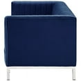 thumbnail image 4 of Posh Living Hayden Velvet Tuxedo Sofa with Y-Metal Base in Navy Blue/Chrome, 4 of 9