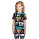 thumbnail image 4 of Balery I Love My Autism Conjunto de Pijama Infantil de Manga Corta con Estampado – Ropa de Dormir de Algodón Suave-3X-Large, 4 of 4