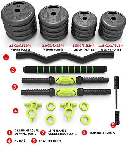 Details about   Adjustable Weight Dumbbell and Barbell Set 5/10/15/20/44 lbs for Adult Home Gym 