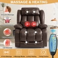 thumbnail image 4 of INGALIK Power Lift Recliner Chair Dual Motor, Infinite Position Lay Flat Recliners for Adult & Elderly with Heat & Massage, Large, Type-C Charge, Lumbar Pillow for Living Room, Leather (Brown), 4 of 12