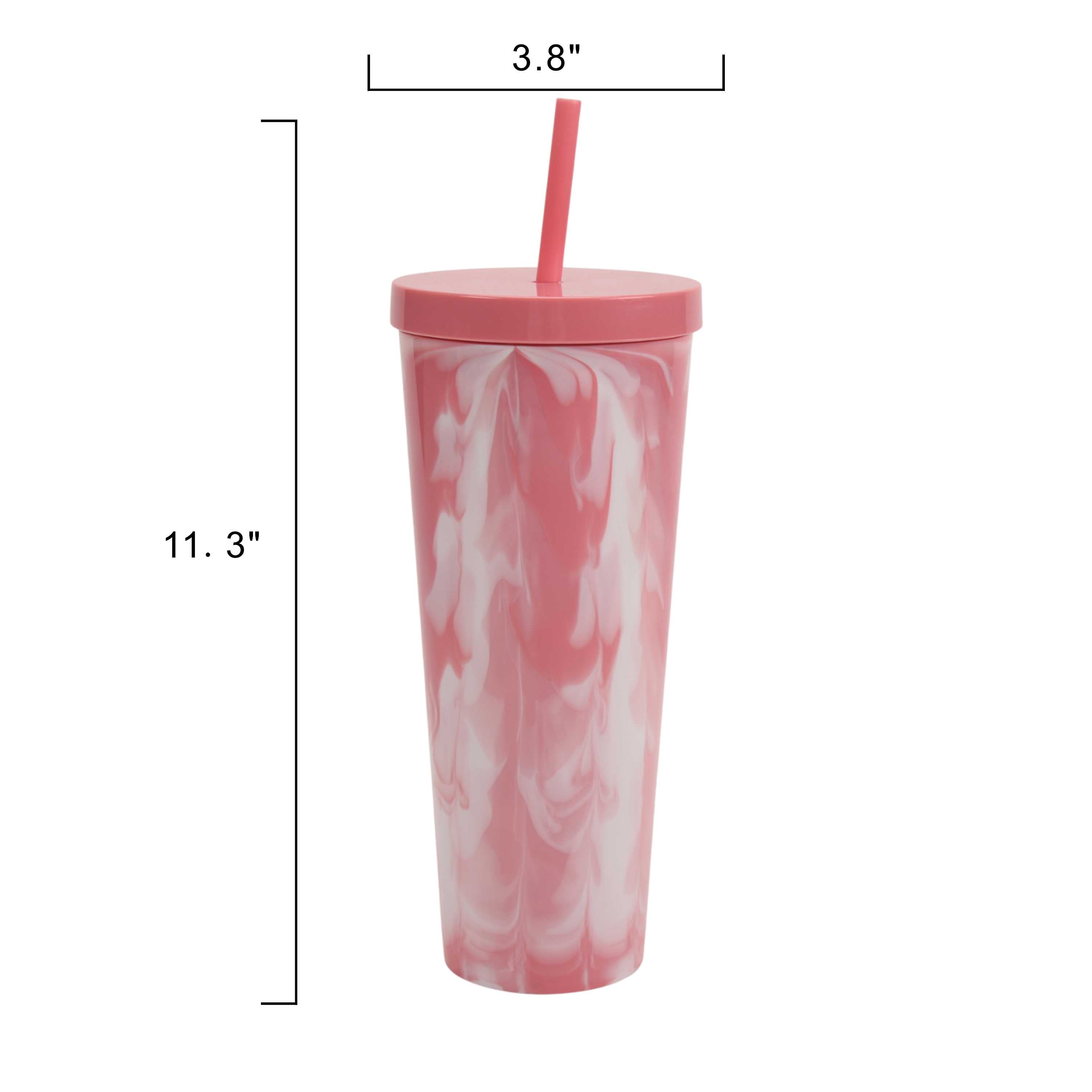 Mainstays 26-Ounce Plastic Swirl Tumbler, Pink
