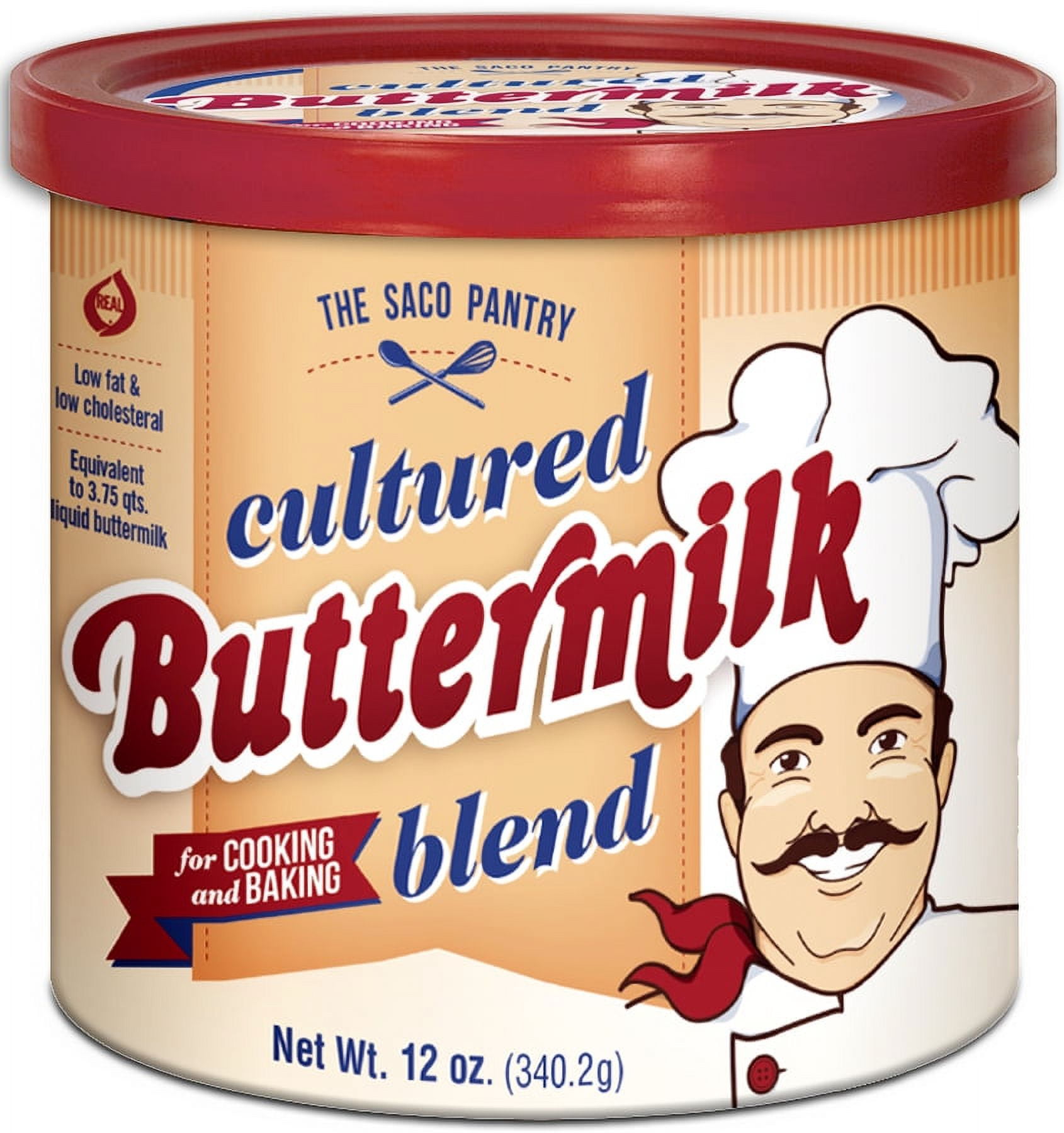 (2 pack) The Saco Pantry Cultured Buttermilk Blend Powder, 12 oz Tub