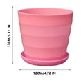 thumbnail image 3 of Colorful Plastic Flower Pot with Saucer | Planter with Drainage Holes | Modern Home Office Garden Balcony Decor, 3 of 6