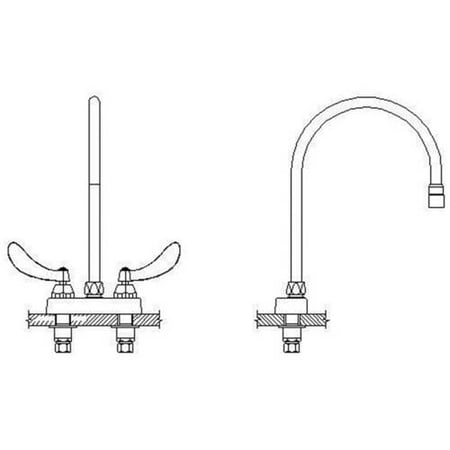 Commercial Double Handle Ceramic Disc Lavatory Faucet with Gooseneck ...