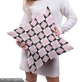thumbnail image 5 of Geometric Sofa Upholstery Fabric by the Yard, Contemporary Art Pattern with Nested Creative Squares, Decorative Fabric for DIY and Home Accents, Charcoal Grey Pale Pink by Ambesonne, 5 of 5