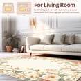 thumbnail image 2 of ODIKA 2'x3' Machine Washable Non-Slip Area Rug, Elegant Floral Medallion with Delicate Curvilinear Motifs High Traffic Rug, Ivory, 233318, 2 of 7
