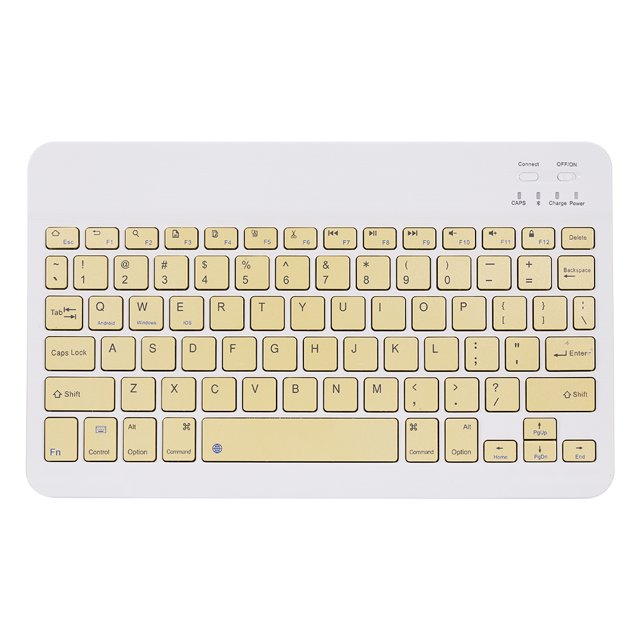 Clavier bluetooth Sans Fil de 10 Pouces Trois Systèmes Universel Couleur Clavier bluetooth rechargeable Téléphone mobile Tablette Clavier Universel Jaune