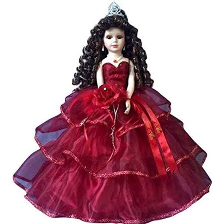 Quince Anos Quinceanera Last Doll Muneca Centerpiece~KB18724-7B~(Burgundy-KB18724-7B)