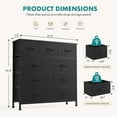 thumbnail image 3 of 9 Drawer Storage Dresser with Wood Top - Wide Fabric Chest Organizer for Bedroom, Closet, Living Room,Tower Cabinet, TV Stand, Hallway Entryway Furniture,Carbon Black, 3 of 6