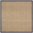 thumbnail image 2 of Safavieh Natural Fiber Collection NF114E Border Basketweave Seagrass Area Rug, 8' x 8' Square, Blue, 2 of 5