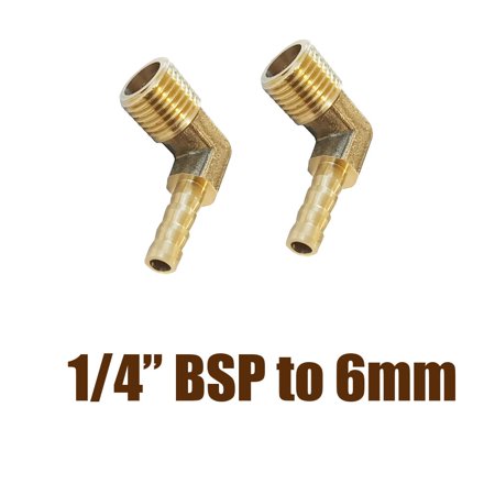 2-piece Brass Hose Coupling Hose Connection Hose Adapter, BSP Thread 1/4 Inch (male Thread) To 6mm