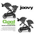 thumbnail image 3 of Joovy Qool Double Bundle Double Stroller with Reconfigurable Seats, Magnetic Safety Harness with Padding, UPF 50 Sun Canopy, and Large Storage Basket, Jet, 3 of 5