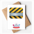 thumbnail image 1 of Logo Black And Yellow Strips Happy Birthday Greeting Cards Envelopes Blank, 1 of 3
