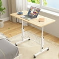 thumbnail image 6 of VECELO Mobile Sofa Side Table, Height Adjustable Large Desktop Table with Wheels for Living Room Bedroom, Natural, 6 of 14