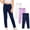 B-White + Purple + Navy, variant on Hellosay Baby 3 Pack Leggings Cotton Elastic Waist Ruffle Hem Strecth Comfortable Solid Casual Dance Pants Size 1-9