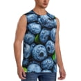 thumbnail image 2 of Fotbe Fresh Blueberries Men's Camiseta sin Mangas Estampada para Hombres, Playera Casual para Gimnasio, Entrenamiento, Playa-Medium, 2 of 7