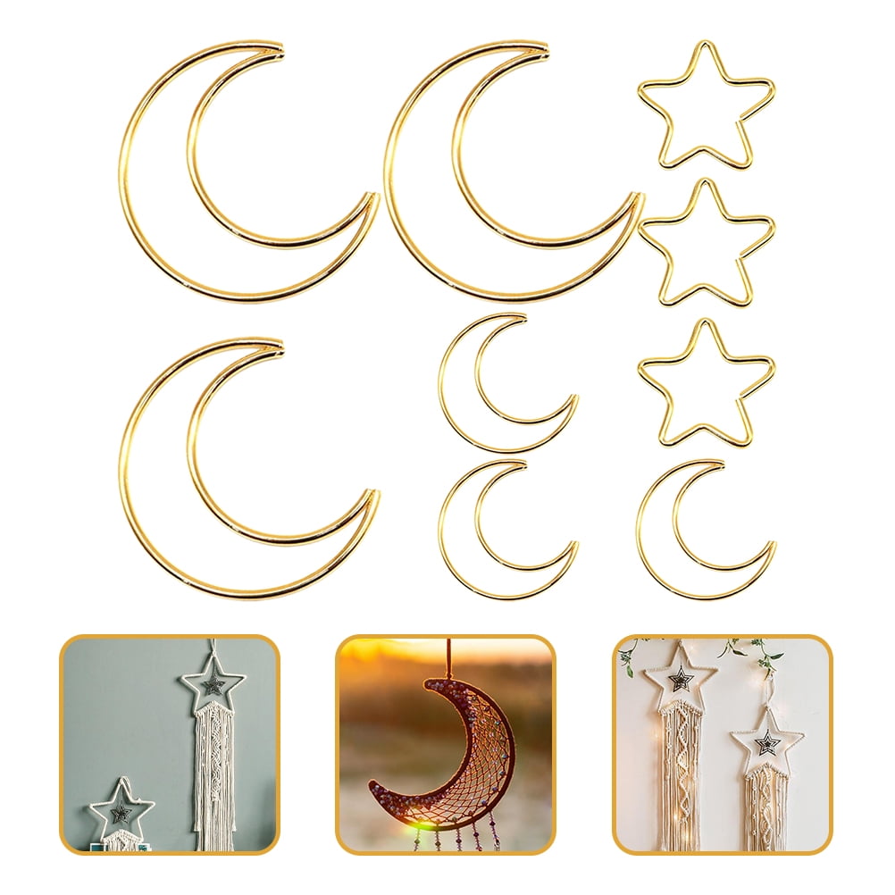 Hytrove Metal Rings Hoops Dream Catcher Rings Golden Iron 9Pcs Wall Hanging Projects