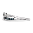 thumbnail image 3 of White Night Diamonds Sterling Silver Blue and White Diamond Ring, 3 of 6