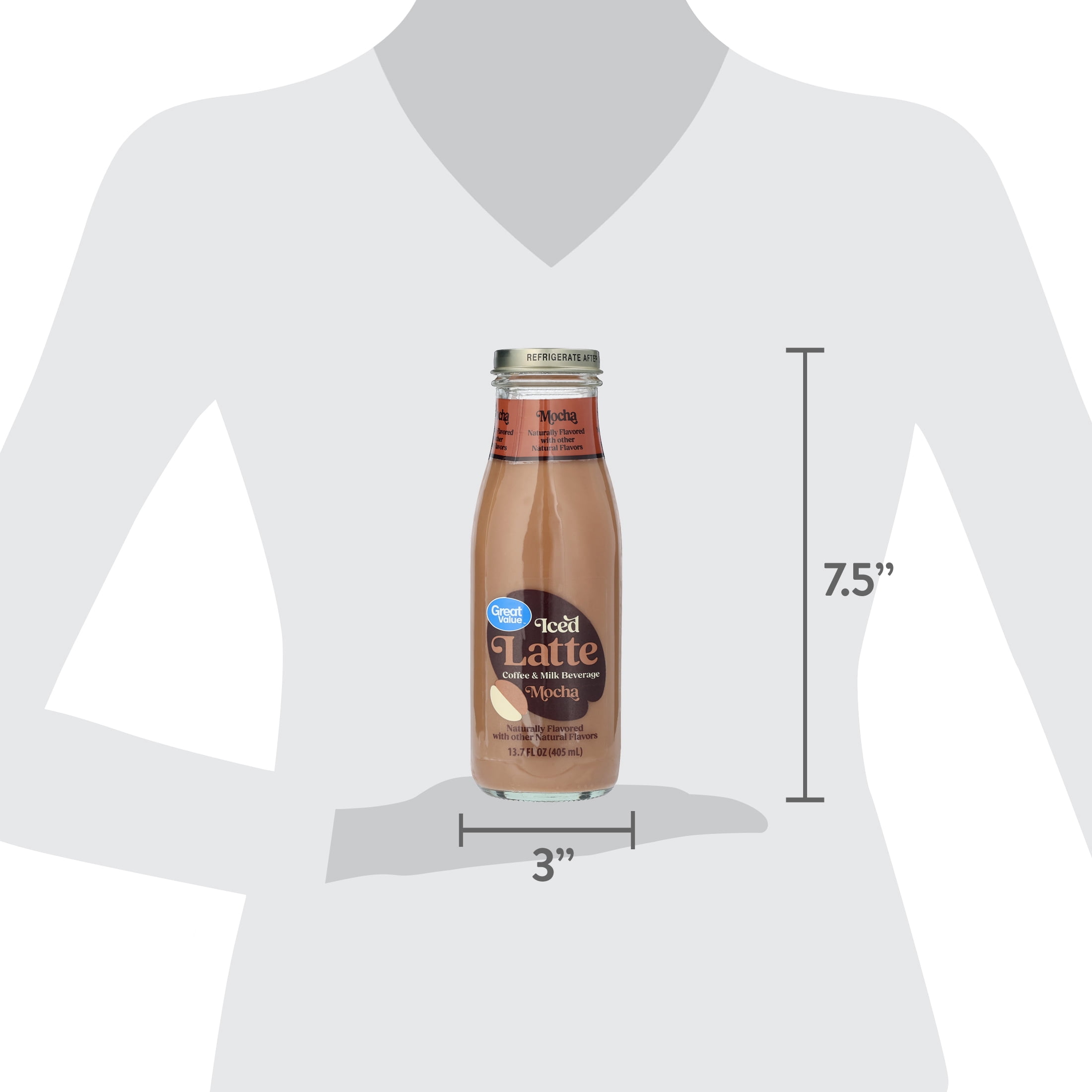 Great Value Iced Mocha Latte Coffee and Milk Beverage, 13.75 fl oz