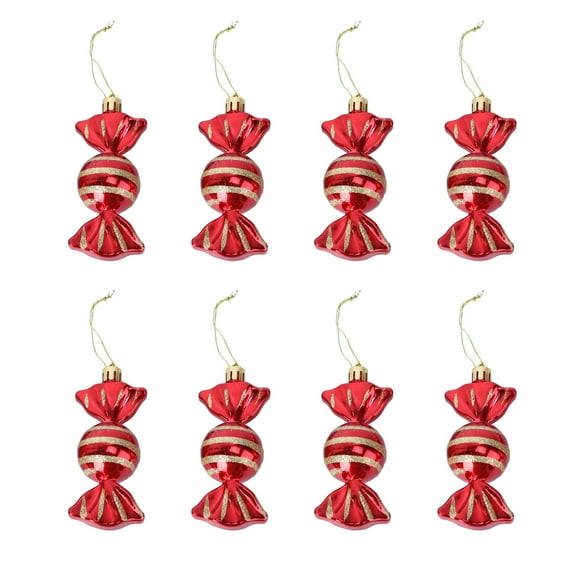 KAKOWELY 8 colgantes con forma de caramelo navideño para hacer tú mismo, delicados adornos para colgar en el árbol de Navidad.