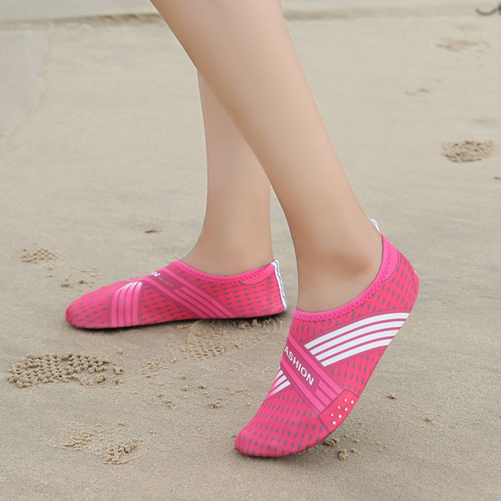 eczipvz Sneakers Men Water Shoes Beach Barefoot Mesh Quick-Dry Aqua Shoes Swim Surfing Yoga Pool Exercise Mens Slip on Sneakers(Hot Pink,12)