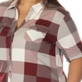 thumbnail image 5 of White Mark Short Sleeve Plaid Button-Down Dress, Women's Plus, 1X-3X, 5 of 6