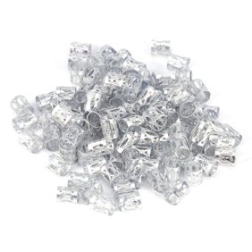 8mm 100pcs Dreadlock Braiding Beads Hair Cuff Braid Clips Silver