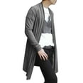 thumbnail image 4 of Men's High-Low Hem Shawl Collar Open Front Pockets Casual Long Cardigan, 4 of 7