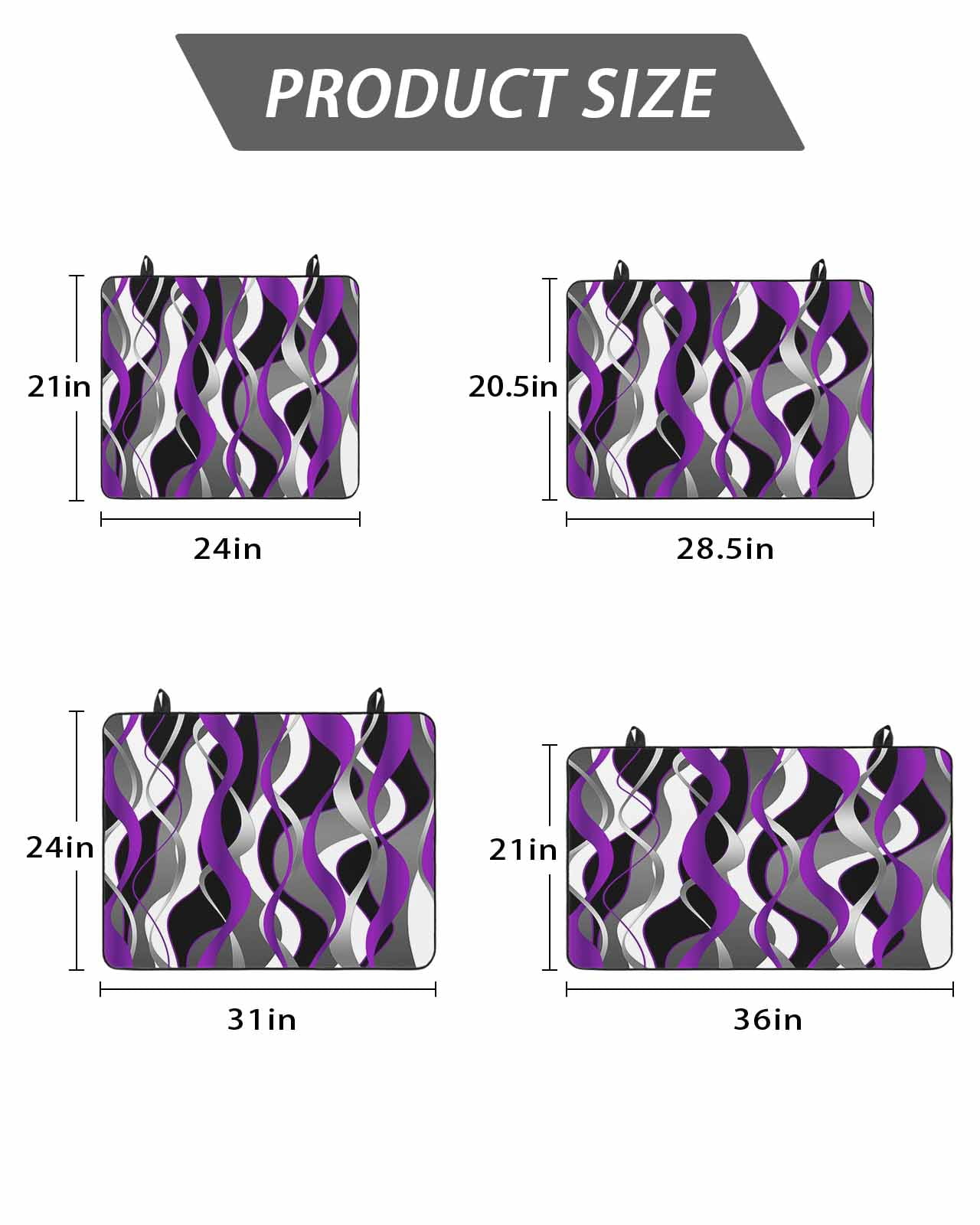 Stove Top Covers for Electric Stove, Purple Stripe Glass Stovetop Cover Protector, Black Grey White Gradient Striped Geometric Induction Cooktop Protector Oven Mat for Kitchen Countertop 31"x24"