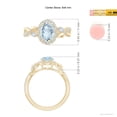 thumbnail image 5 of ANGARA Natural Oval 1 ct Aquamarine Twisted Vine Ring with Diamond Halo in 14K Yellow Gold for Women (Size-8x6mm) | March Birthstone, Anniversary, Jewelry Gift for Women | Natural Aquamarine Ring, 5 of 9