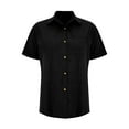 thumbnail image 5 of Vmvidoty Womens Short Sleeve Shirts V Neck Collared Button Down Shirt Tops with Pockets Black XXL, 5 of 5