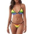 thumbnail image 1 of Fotbe Colorful Tie Dye Traje de Baño para Mujer de Dos Piezas – Bikini Sexy de Tirantes Tipo Halter con Diseño Triangular, 1 of 6