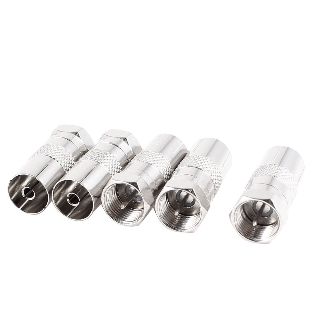 5Pcs F Type Female To TV Aerial RF Coaxial Male Connector Adapter Plug*-* ca 