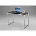thumbnail image 3 of IN Room Furniture Designs Modern Metal and Glass Working Desk in Chrome/Black, 3 of 4