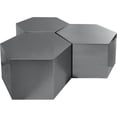 thumbnail image 1 of Meridian Furniture Table Basse Modulaire Hexagonale Chromée Brossée 3 Pcs, 1 of 3