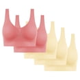 thumbnail image 2 of Women's Workout Sports Bra Seamless Comfort Wire-Free Bra 5-Pack Soft Breathable Racerback for Gentle Lift Yellow S-4XL, 2 of 6