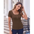 thumbnail image 6 of Zeagoo Womens Tshirts Short Sleeve Business Casual Tops Square Neck Slim Basic Spring Summer Tees, 6 of 6
