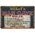 thumbnail image 1 of Mikel's Man Cave Rules Chic Rustic Green Sign Home 12 x 18 Matte Finish Metal 112180049370, 1 of 1