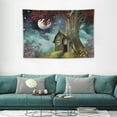 thumbnail image 2 of COMIO  Forest Tapestry, Dark Gothic Themed Scene with Magic Tree and Secret Cave Moon Illustration, Wall Hanging for Bedroom Living Room Dorm Decor, Ruby Green, 2 of 7