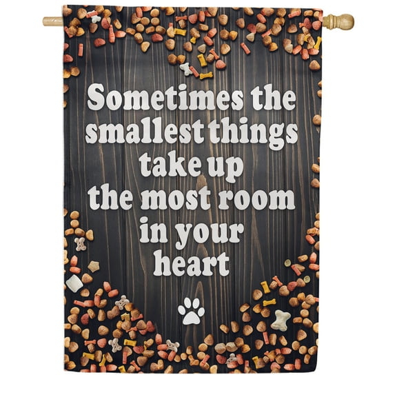 America Forever Pet Memorial House Flag - Pets Make Our Hearts Big, Lost Pet Cat Dog Bereavement Remembrance - Double Sided Seasonal Yard Outdoor Decorative Flag - 28" x 40"