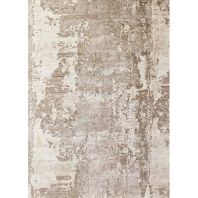 Ahgly Company Machine Washable Indoor Rectangle Industrial Modern Desert Sand Beige Area Rugs, 3' x 5'