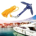 thumbnail image 4 of Marine Anchor Boat Grapnel Folding Anchor Aluminium Anchor Boat Anchor Kit Marine Anchor Blue Aluminium Foldable Boat Kayak Anchor With Yellow Rope For Fishermen, 4 of 8