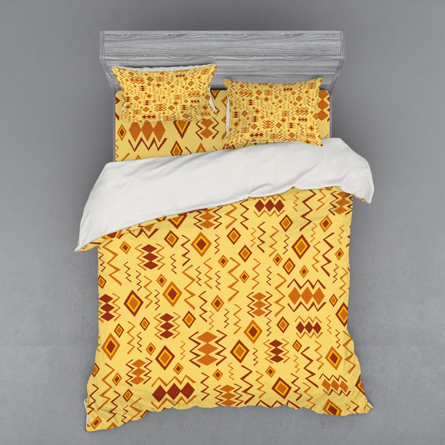 Tribal Duvet Cover Set, Art with Quirky Forms Abstract Cultural Design