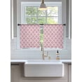 thumbnail image 3 of Sheer Curtains 45 Inch Length 2 Panels Set for Kitchen, Pink Moroccon Semi Sheer Curtains for Windows, Romantic Minimalist Modern Aesthetic Voile Window Treatments Rod Pocket Curtain, 3 of 7